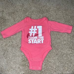 Nike Pink Long Sleeve Bodysuit 3M